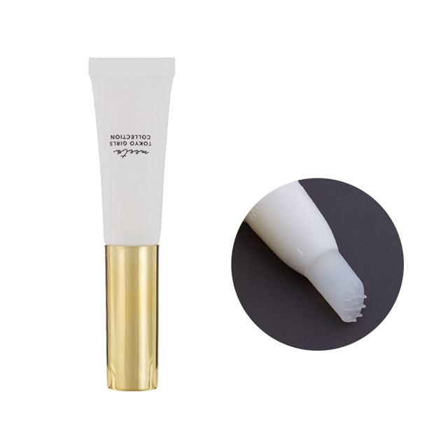 Tubo macio de pl&aacute;stico vazio para creme para os olhos com aplicador de silicone