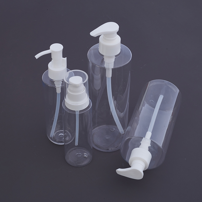 Frasco redondo de cosm&eacute;ticos PET com bomba de lo&ccedil;&atilde;o (7)